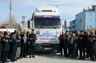 Karaman´dan Elazığ´a yardım tırı yola çıktı
